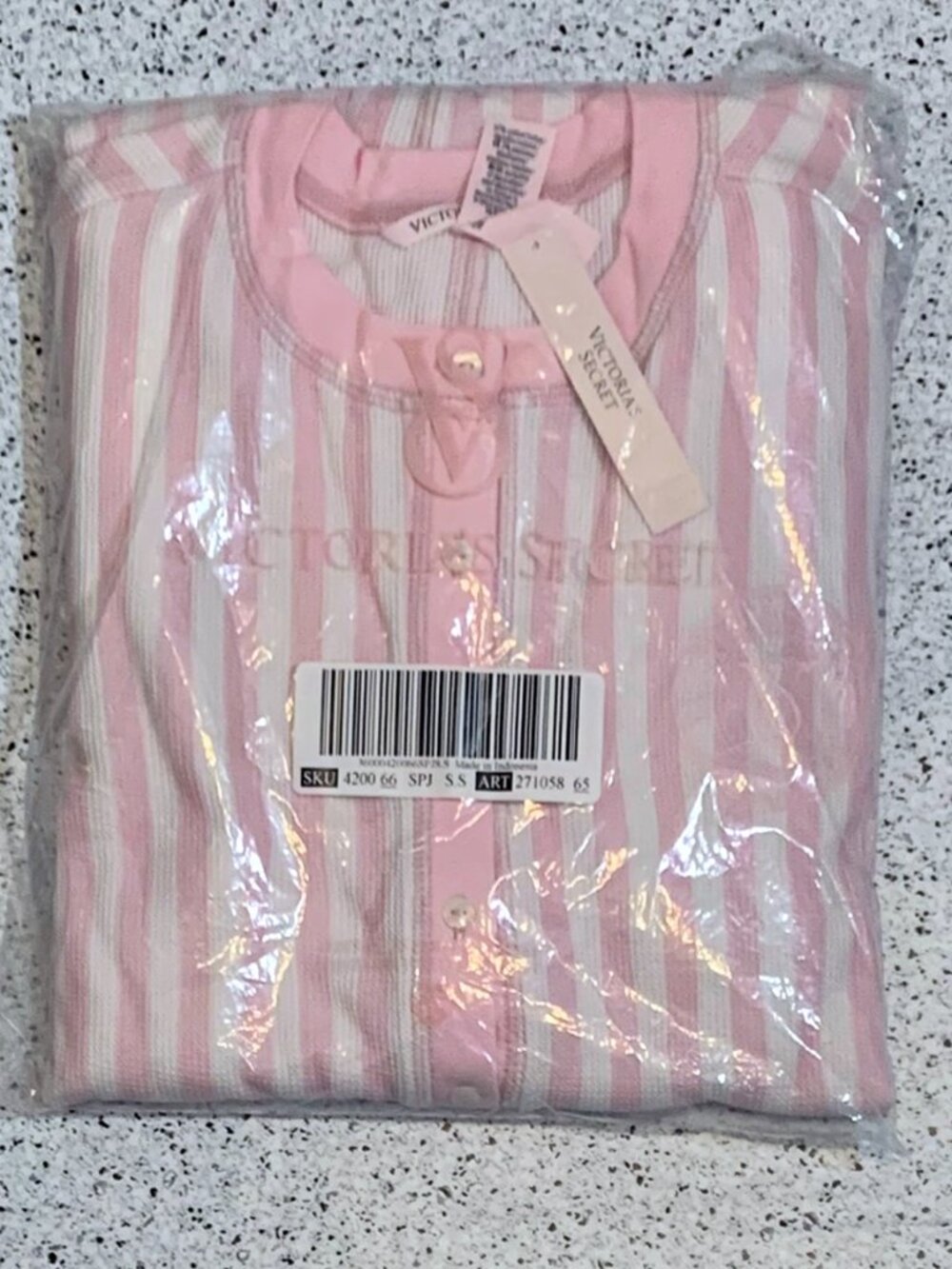 Victoria's Secret Thermal ONE PIECE Pajama PJ Long Jane Romper Small Short NWT
